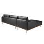 Sofas - Left chaise longue sofa black leather - ANGEL CERDÁ