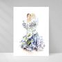 Card shop - Delphinium | Wedding card with envelope - LUETTEBLUETEN
