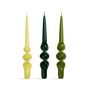 Decorative objects - Candle alpha reds/greens set of 3 - &KLEVERING