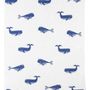 kids linen - Cushion cover & Blanket WHALE - TRANQUILLO