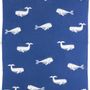 kids linen - Cushion cover & Blanket WHALE - TRANQUILLO