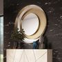 Mirrors - 60-80-10-120 cm round mirror with metal frame and wooden interior - FRANCO FURNITURE