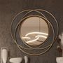 Mirrors - 60-80-100 cm round mirror with metal frame - FRANCO FURNITURE