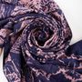 Scarves - Purple Celestial Navigations Silk Velvet Scarf Large Shawl - THE ZHAI｜CHINESE CRAFTS CREATION