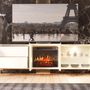 Meubles TV - Meuble TV laqué design avec cheminée électrique - FRANCO FURNITURE