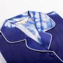 Homewear textile - Ensemble de pyjama en soie tie-dye bleu botanique unique pour homme - THE ZHAI｜CHINESE CRAFTS CREATION