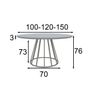Tables Salle à Manger - Table ronde ERIS avec base en métal et plateau sélectionnable - FRANCO FURNITURE