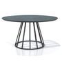 Tables Salle à Manger - Table ronde ERIS avec base en métal et plateau sélectionnable - FRANCO FURNITURE