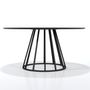 Tables Salle à Manger - Table ronde ERIS avec base en métal et plateau sélectionnable - FRANCO FURNITURE