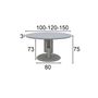 Tables Salle à Manger - Table ronde TETRIS pieds métal, base en MDF et tableau au choix - FRANCO FURNITURE