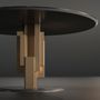 Dining Tables - TETRIS round table metal leg MDF base selectable countertop - FRANCO FURNITURE
