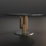 Dining Tables - TETRIS round table metal leg MDF base selectable countertop - FRANCO FURNITURE