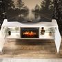TV stands - Design lacquered TV stand with electric fireplace - FRANCO FURNITURE