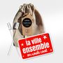 Gifts - Cycling badge "La ville ensemble On roule cool" (red) - V-LOPLAK (ACCESSOIRE TENDANCE)