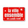 Gifts - Cycling badge "La ville ensemble On roule cool" (red) - V-LOPLAK (ACCESSOIRE TENDANCE)