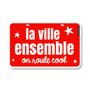 Cadeaux - Plaque vélo La ville ensemble On roule cool (rouge) - V-LOPLAK (ACCESSOIRE TENDANCE)