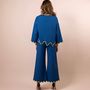 Apparel - Clara Blue Co-ord set with contrast scalloped trim - HYA CONCEPT STORE