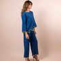 Apparel - Clara Blue Co-ord set with contrast scalloped trim - HYA CONCEPT STORE