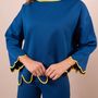 Apparel - Clara Blue Co-ord set with contrast scalloped trim - HYA CONCEPT STORE