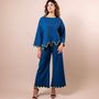 Apparel - Clara Blue Co-ord set with contrast scalloped trim - HYA CONCEPT STORE