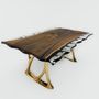 Kitchens furniture - Clear Wave Design Epoxy Resin Black Walnut Dining Table - TINELLA WOOD