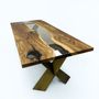 Kitchens furniture - Chestnut River Epoxy Resin Custom Dining Table / Kitchen Table - TINELLA WOOD