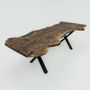 Dining Tables - One-Piece Black Walnut Epoxy Resin Dining & Conference Room Table - TINELLA WOOD