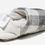 Cadeaux - Linen block plaid × Embossed stripes - MERIPPA