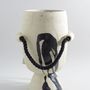 Ceramic - Big vase with foot and ropes – Himo serie. - LISA MAÏOFISS