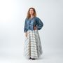 Apparel - Striped Maxi Bias Skirt - NEST FACTORY