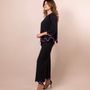 Apparel - Clara Black Co-ord set with contrast scalloped trim - HYA CONCEPT STORE