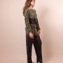 Apparel - THEA GREEN SHADING PLEATED SHIMMER TOP AND PANTS SET - HYA CONCEPT STORE