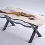 Kitchens furniture - Modern Dining Table - White Wood Epoxy Resin Dining Table - TINELLA WOOD