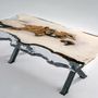 Kitchens furniture - Modern Dining Table - White Wood Epoxy Resin Dining Table - TINELLA WOOD