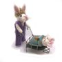 Decorative objects - Bunny with Babbies in Wheelbarrow - AMICA FELT EUROPE