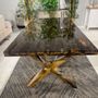 Dining Tables - Moss Modern Clear Epoxy Dining Table - Contemporary Furniture - TINELLA WOOD