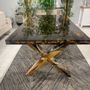 Dining Tables - Moss Modern Clear Epoxy Dining Table - Contemporary Furniture - TINELLA WOOD