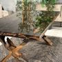 Dining Tables - Moss Modern Clear Epoxy Dining Table - Contemporary Furniture - TINELLA WOOD