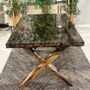 Dining Tables - Moss Modern Clear Epoxy Dining Table - Contemporary Furniture - TINELLA WOOD