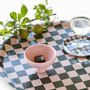 Plateaux - Plateau de service rond Olive Checker - 38 cm. - BLU KAT