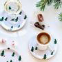 Christmas table settings - Set of 4 CHRISTMAS FOREST coasters, 11 cm. - BLU KAT