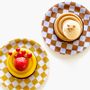 Trays - Set of 4 CHECKER coasters, 11 cm, autumn. - BLU KAT