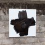 Unique pieces - wall sculpture “Black movement on a white square\\\”. - THIERRY LAUDREN