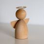 Other Christmas decorations - Angel, wooden with halo, small - LIVINGLY