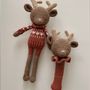 Soft toy - Robin the Reindeer Rattle I cherry red - PATTI OSLO