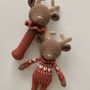 Soft toy - Robin the Reindeer Rattle I cherry red - PATTI OSLO