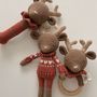 Soft toy - Robin the Reindeer Rattle I cherry red - PATTI OSLO