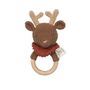 Soft toy - Robin the Reindeer Teething Ring I cherry red - PATTI OSLO