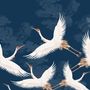 Decorative wall frescoes - The flight of the Heron - PAPERMINT