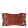 Coussins textile - Housse de coussin PAULA velours irisé orange brûlé - BLANC D'IVOIRE